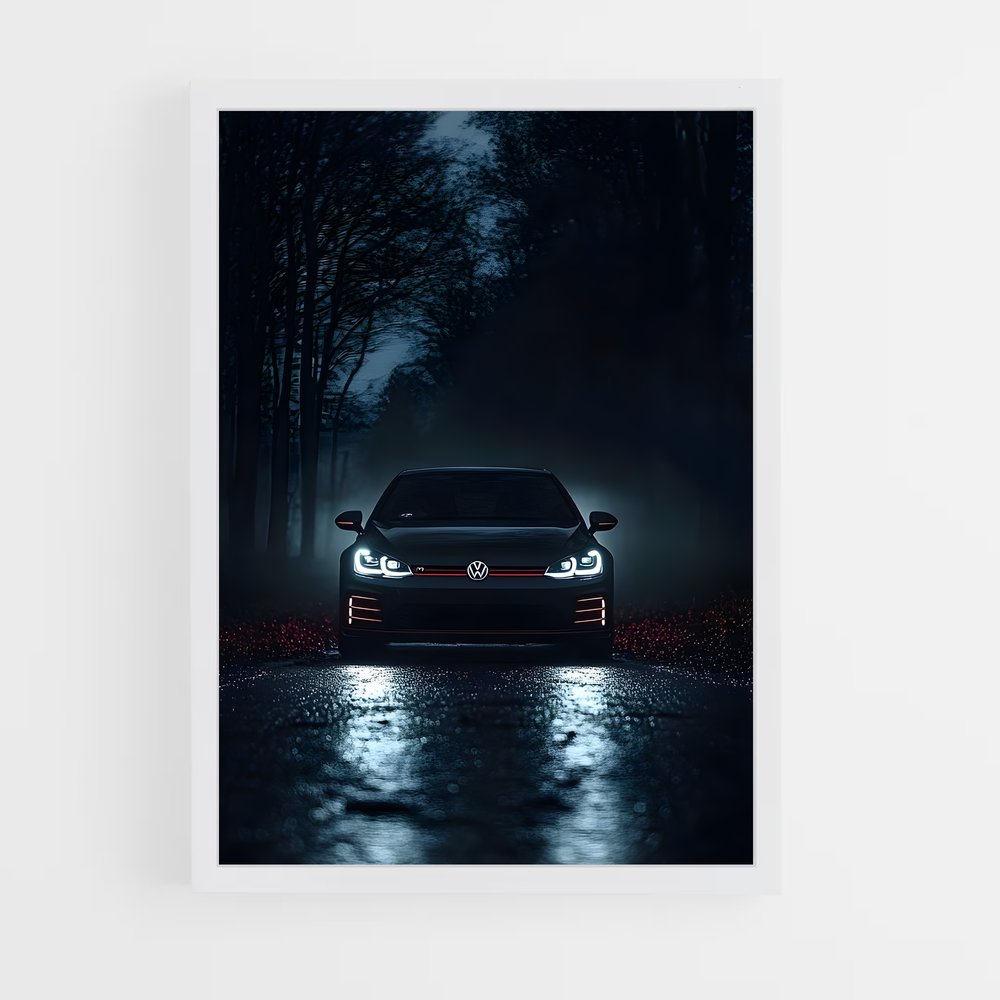 Poster Nuit Noire sur Route – affiche Volkswagen (vue 3)